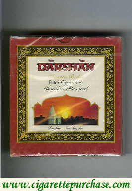 Darshan Classic Bidis Chocolate Flavored cigarettes wide flat hard box